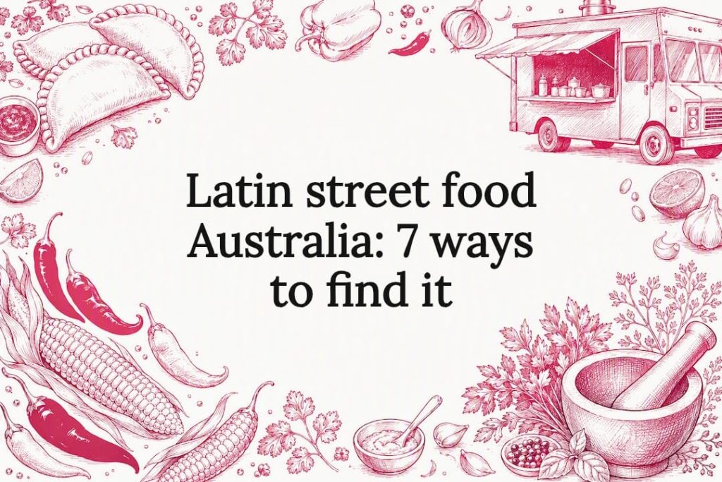 Decorative title card illustration for Latin street food article