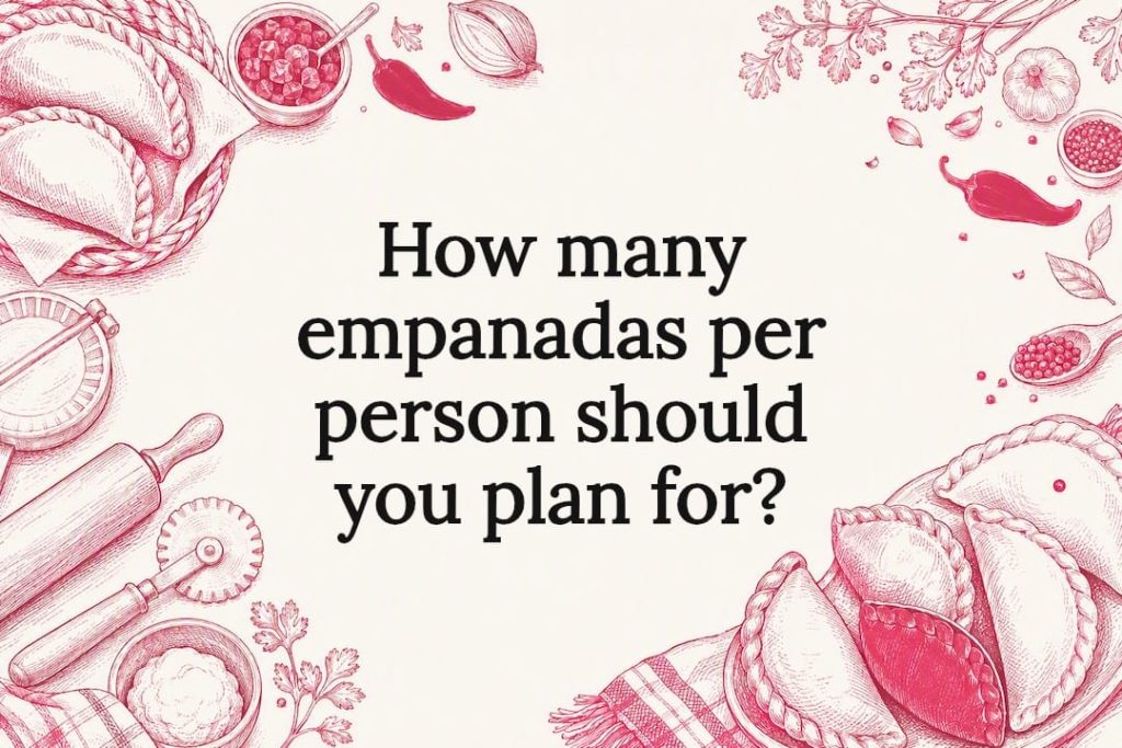 Decorative hand-drawn empanada title card illustration