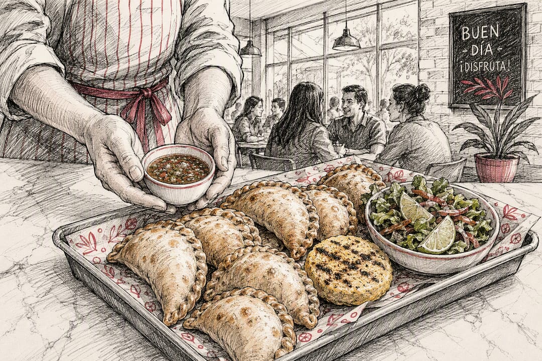 Empanada platter with sides for small catering orders