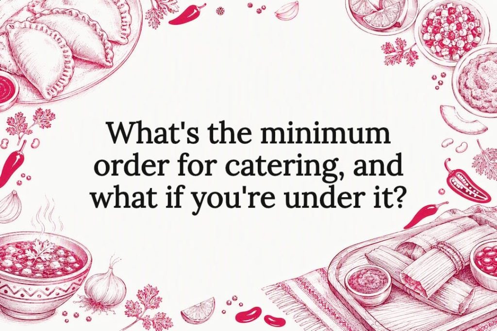 Decorative title card illustration for catering minimum order article