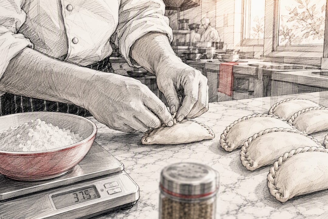 Hands preparing specialist dietary catering food